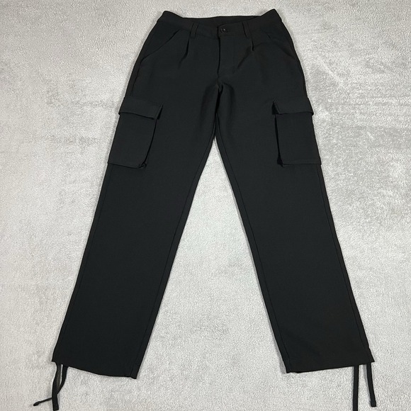 BYLT Pants Womens Small Midtown Straight Leg Cargo Pant Black - Picture 1 of 12
